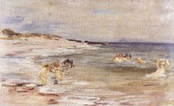 William mctaggart Bathing Girls,White Bay Cantire(Scotland) china oil painting image